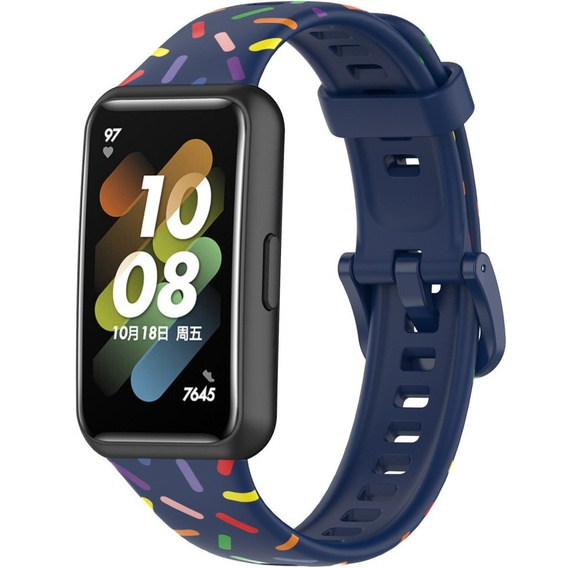 Силіконовий ремінець для Huawei Band 7, Dark Blue / Colorful
