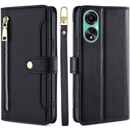 Откидной чехол для Oppo A78 4G, Wallet Zipper Pocket, чёрный
