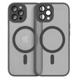 Чехол для iPhone 16 Pro Max, для MagSafe, ERBORD Matt Case, серый + стекло для экрана