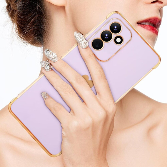 Чехол для Samsung Galaxy A25 5G, Electro heart, фиолетовый + полное клеевое керамическое стекло