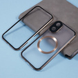 Магнитный чехол с двойным стеклом MagSafe для iPhone 16, золотой