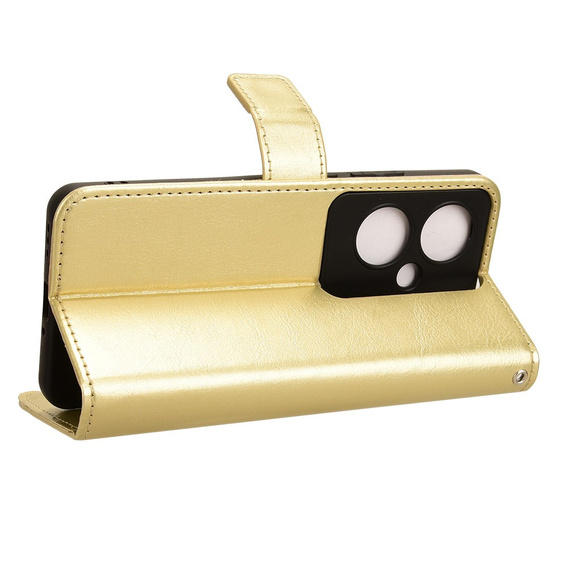 Откидной чехол для Oppo Reno 11F 5G, Crazy Horse Wallet, золотой