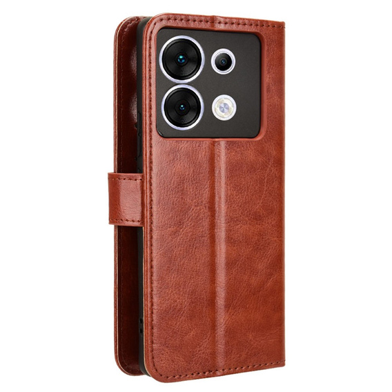 Откидной чехол для Infinix Zero 30 5G, Crazy Horse Wallet, коричневый