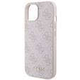Чехол GUESS до iPhone 15, 4G Metal Gold Logo, розовый