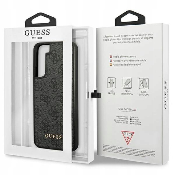 Чехол GUESS до Samsung Galaxy S23, 4G Metal Gold Logo, серый