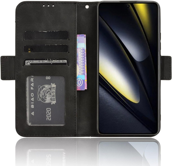 Футляр з клапаном для Xiaomi Poco F6, Card Slot, чорний