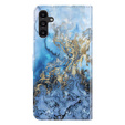 Откидной чехол для Samsung Galaxy A14 4G/5G, Wallet Marble, синий