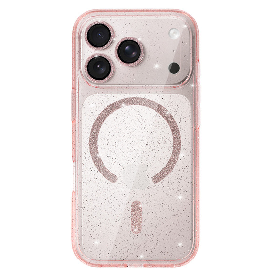 Чехол для iPhone 16 Pro Max, ERBORD Glitter MagSafe, прозрачный + стекло для экрана