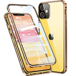Чохол для iPhone 12, Magnetic Dual Glass, золотий