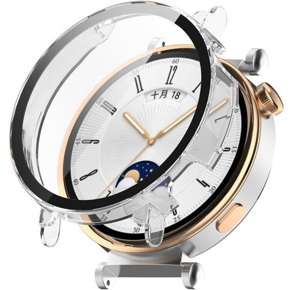 Чохол 2в1 + загартоване скло для Huawei Watch GT 4 41mm, прозорий