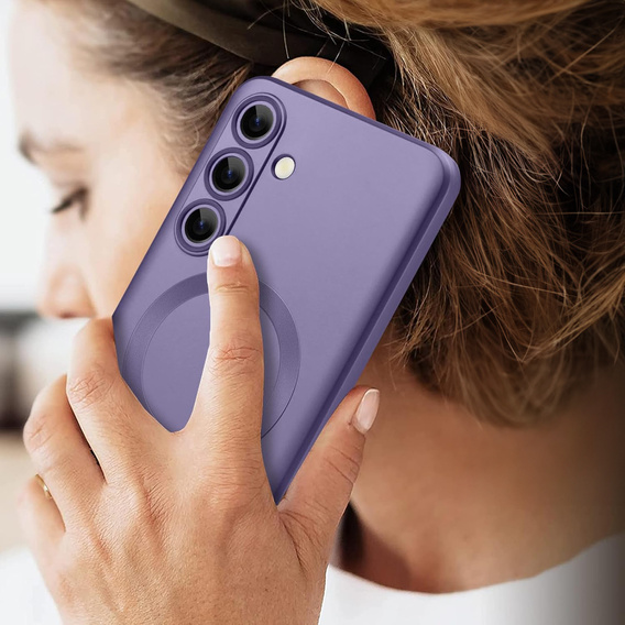 Чехол для Samsung Galaxy A36, ColorMag, для MagSafe, фиолетовый + закаленное стекло 9H