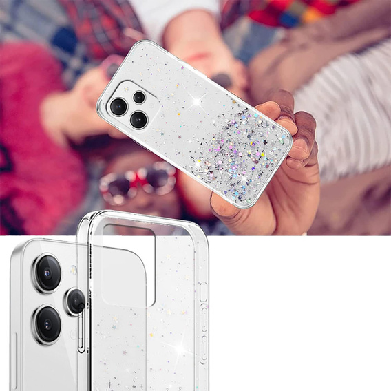 Чехол до Xiaomi Redmi 12, Glittery, прозрачный