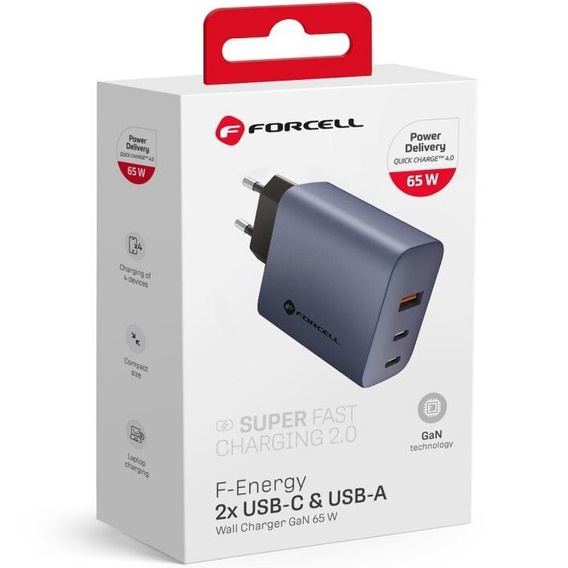 Forcell Зарядное устройство USB-C 3A 45W PD QC 4.0 - White