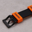 Универсальный силиконовый ремешок ERBORD 22mm, Dual Color, оранжевый / черный / черная пряжка