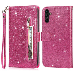 Чохол-книжка для Samsung Galaxy A56 5G, Wallet Zipper Pocket Glittery, рожевий