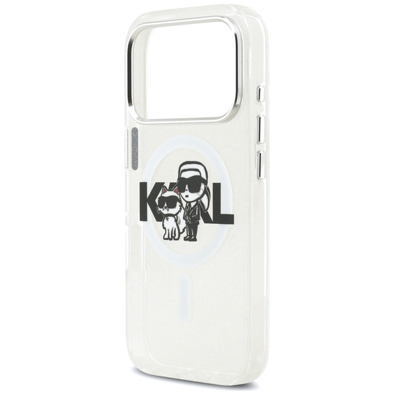 Чехол Karl Lagerfeld IML Glitter Karl and Choupette MagSafe для iPhone 17 Pro