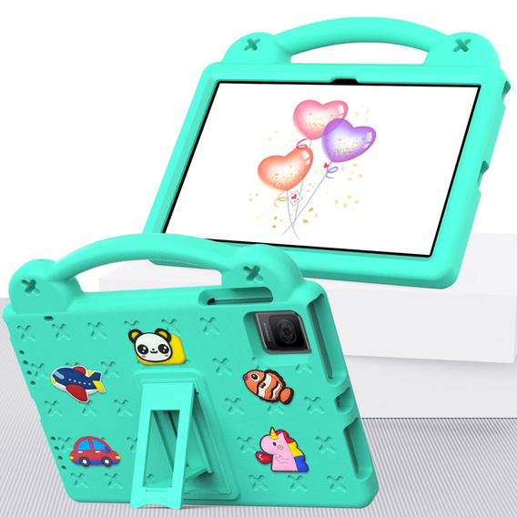 Дитячий чохол для планшета T Tablet 5G, Cute Patterns, з підставкою, зелений