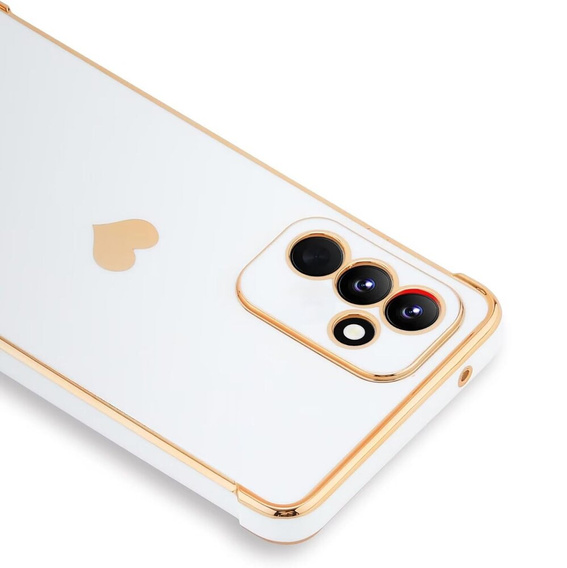 Чехол для Samsung Galaxy A25 5G, Electro heart, белый + полное клеевое керамическое стекло