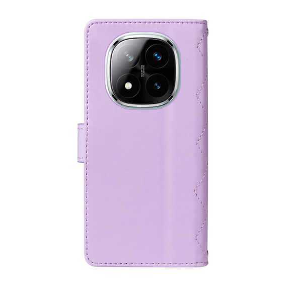 Чохол-сумка для Xiaomi Redmi Note 14 Pro 5G / Xiaomi Redmi Note 14 Pro+ 5G / Xiaomi Poco X7 5G, Rhombus Crossbody Leather, фіолетовий