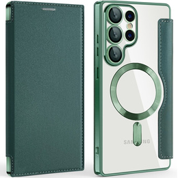 Откидной чехол для Samsung Galaxy S25 Ultra, RFID Wallet MagSafe CamShield, зелёный