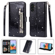 Откидной чехол для Samsung Galaxy A35 5G, Wallet Zipper Pocket Glittery, чёрный