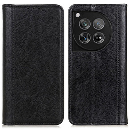 Чехол до OnePlus 12 5G, Wallet Litchi Leather, чёрный