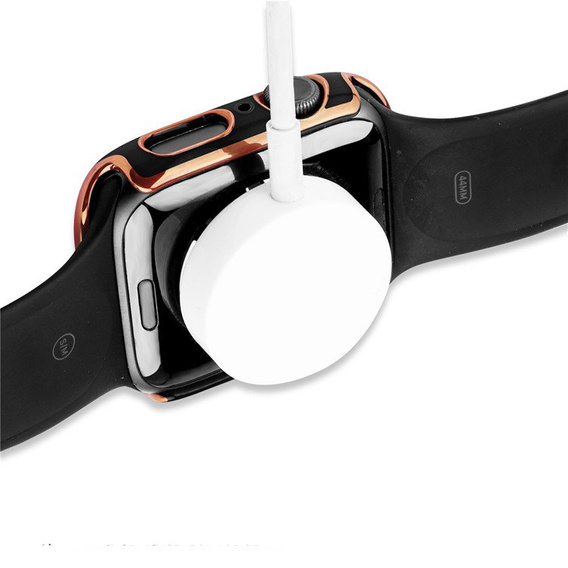 2в1 чехол и защитное стекло для часов Apple Watch 7/8 45mm - Black / Gold