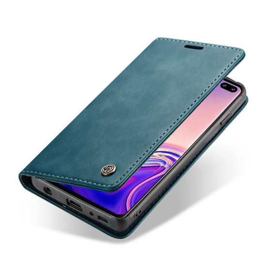 Чехол CASEME для Samsung Galaxy S10, Leather Wallet Case, синий