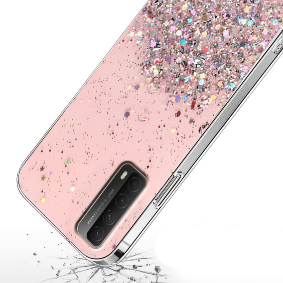 Чехол до Huawei P Smart 2021/Y7A, Glittery, розовый