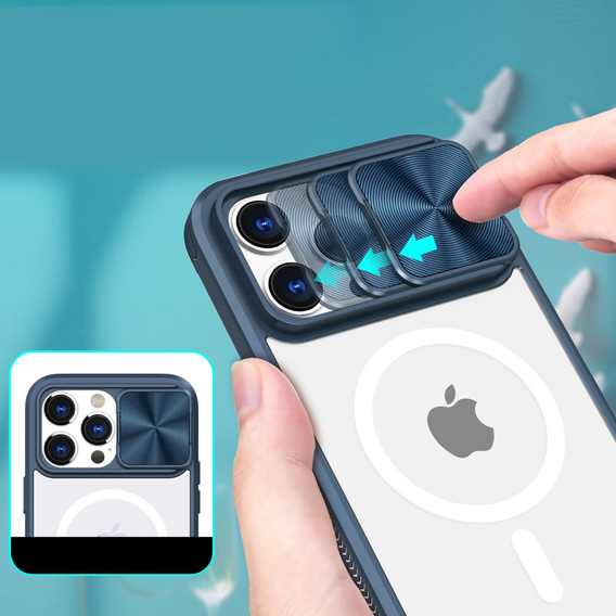 Чoхол до iPhone 14 Pro Max, Slide Camera Magsafe, м'яти