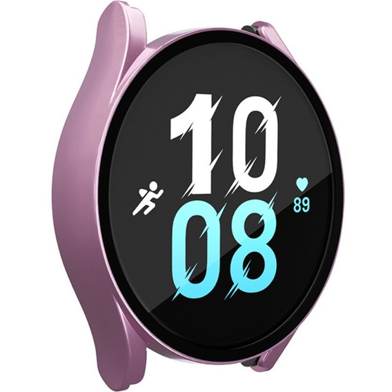 Силиконовый футляр со встроенным защитным стеклом до Galaxy Watch5 44mm, Rose Gold