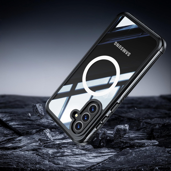 Чохол для Samsung Galaxy A36 / Samsung Galaxy A56, Shockproof, зі склом, для MagSafe, чорний