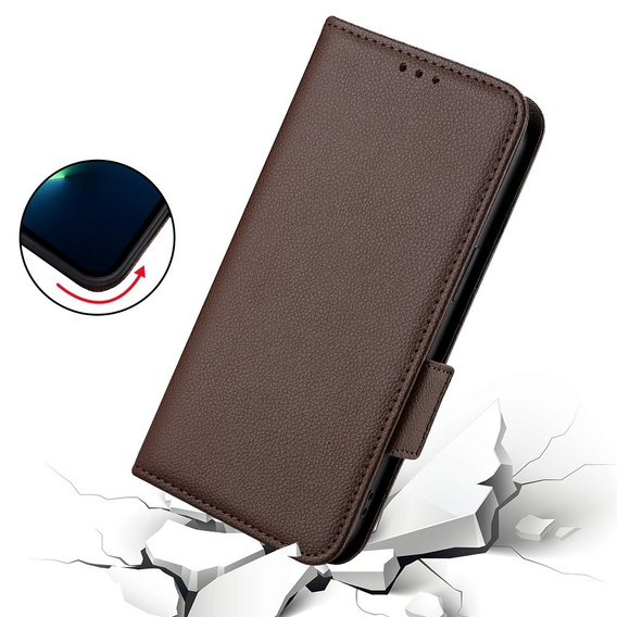 Чохол-книжка для Xiaomi Redmi Note 12 5G / POCO X5 5G, Wallet Litchi Magnet, коричневий