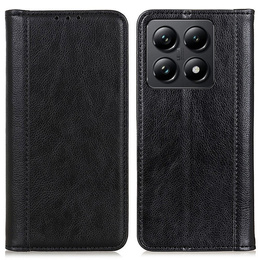Чехол до Xiaomi 14T, Wallet Litchi Leather, чёрный