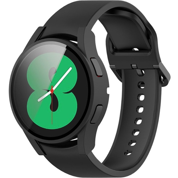 2в1 чехол и защитное стекло для часов Samsung Galaxy Watch 4 44mm, Black