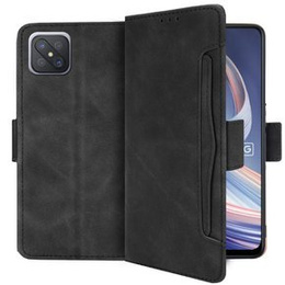 Футляр з клапаном для Oppo Reno 4 Z 5G, Card Slot, чорний