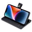 Откидной чехол для iPhone 15, Wallet Zipper Pocket, чёрный