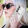 Чохол-книжка для Samsung Galaxy S25, RFID Wallet MagSafe CamShield, сріблястий