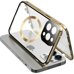 Магнітний чохол Dual Glass MagSafe для iPhone 15 Pro, золотий