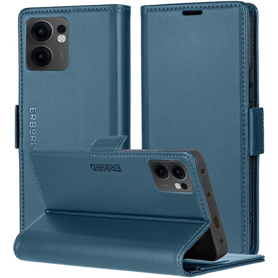 Чохол для Oppo Reno 13F / Oppo Reno 13FS, ERBORD Glossy Litchi, гаманець з клапаном, м'яти