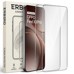 2x Захисне скло ERBORD 9H Hard Glass для Oppo Find X9 Pro