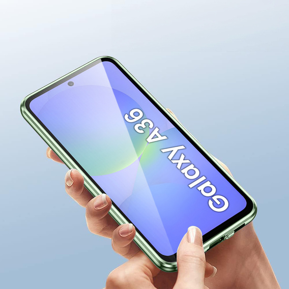 Чохол для Samsung Galaxy A36, Magnetic Dual Glass, зелений