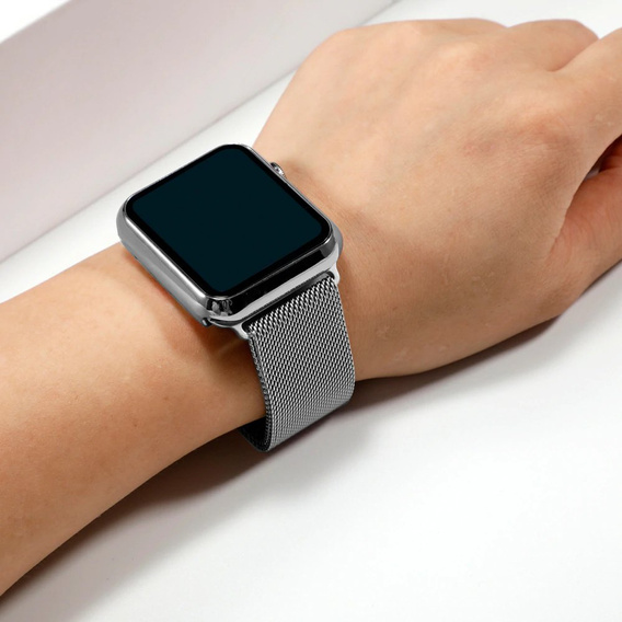 Металический браслет с чехлом для часов Apple Watch 1/2/3/4/5/6/SE (42/44MM), Silver