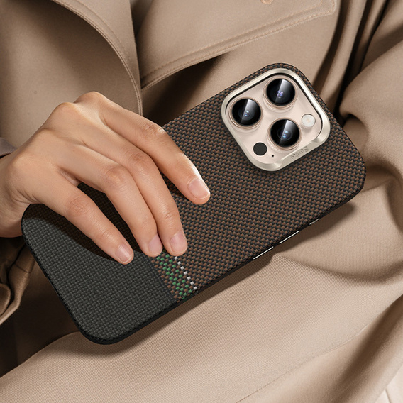 Чехол BENKS Kevlar Magnetic Armor Pro Prestige 600D Y066 для MagSafe с активной кнопкой для iPhone 16 Pro Max