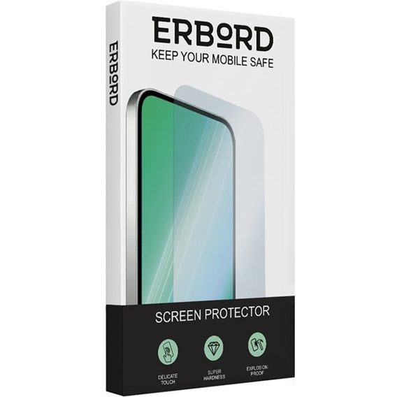 Закаленное стекло ERBORD 3D на весь экран для iPhone 17 Pro / 17 / 16 Pro