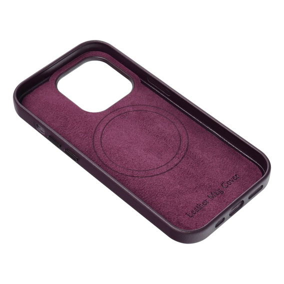 Кожаный чехол Mag Cover для iPhone 15 Plus, фиолетовый