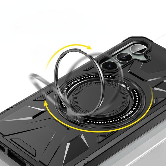 Чехол для Samsung Galaxy S23 FE, бронированный с подставкой и ручкой-планшетом, чёрный