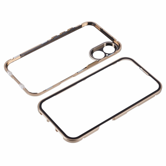 Чохол для iPhone 16, Magnetic Dual Glass, золотий
