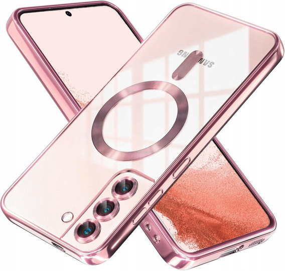 Чохол для Samsung Galaxy S22, Electro MagSafe, рожевий rose gold + Скло на екран