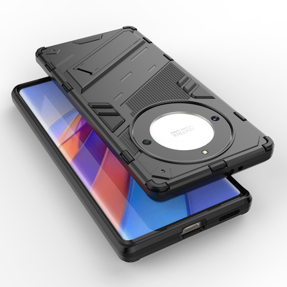 Чохол для Honor Magic 5 Lite, Military kickstand, чорний